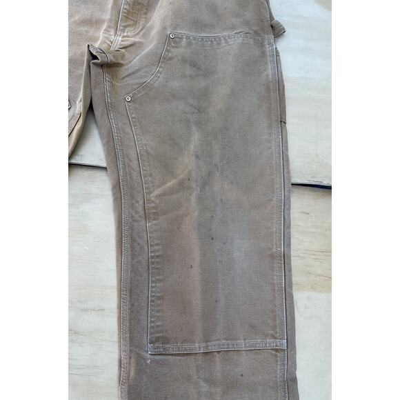 CARHARTT Original Fit Men's Brown Denim Jeans Carpenter Workmen USA SIZE 40X34 - Picture 2 of 10